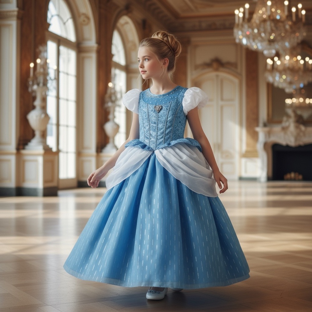 Disney Design Cinderella Light Blue Princess Costume for Kids